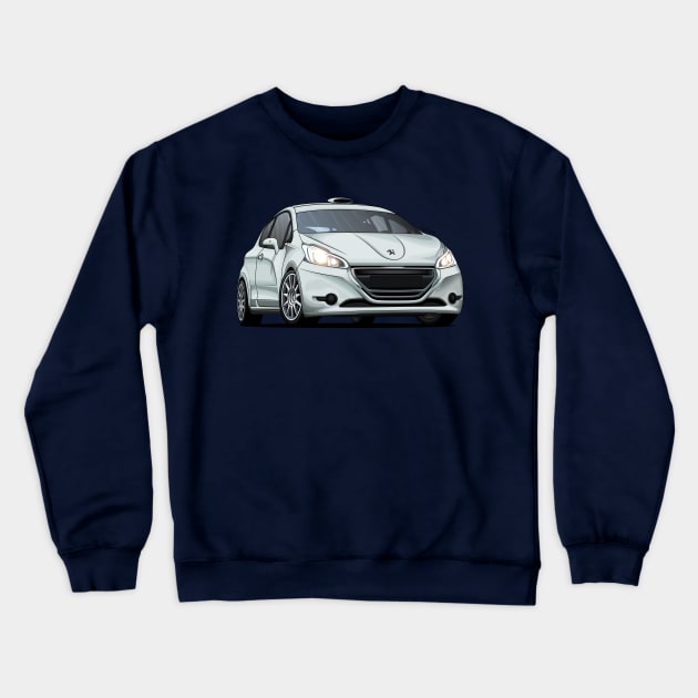 Peugeot 208 R2 Rally Car Crewneck Sweatshirt by Mario Ramos Rally Art